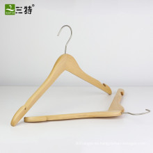 Colgador de ropa de madera natural de alta calidad estilo Uniqlo